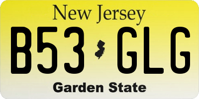 NJ license plate B53GLG