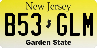 NJ license plate B53GLM