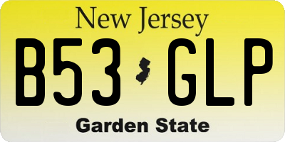 NJ license plate B53GLP