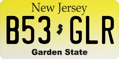 NJ license plate B53GLR