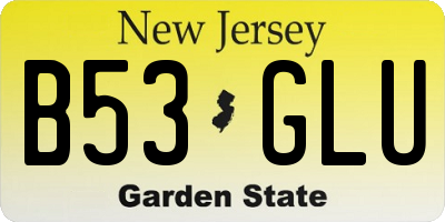 NJ license plate B53GLU