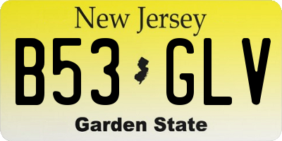 NJ license plate B53GLV