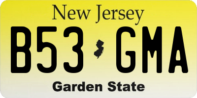 NJ license plate B53GMA