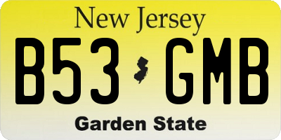 NJ license plate B53GMB
