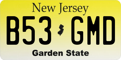 NJ license plate B53GMD