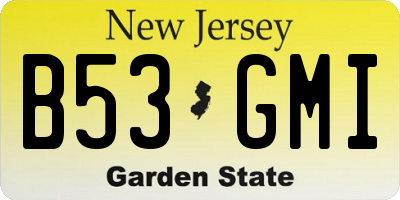 NJ license plate B53GMI