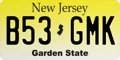 NJ license plate B53GMK