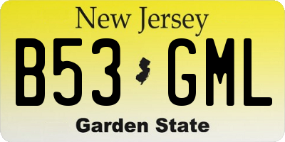 NJ license plate B53GML