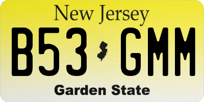 NJ license plate B53GMM
