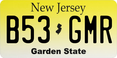 NJ license plate B53GMR