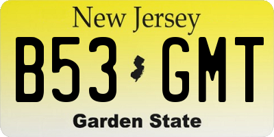 NJ license plate B53GMT