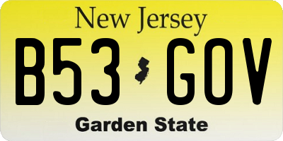 NJ license plate B53GOV