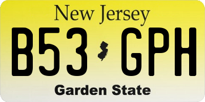 NJ license plate B53GPH