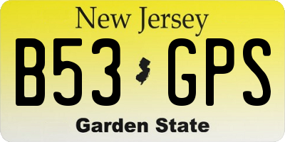 NJ license plate B53GPS