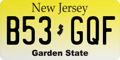 NJ license plate B53GQF
