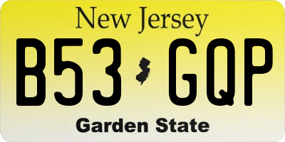 NJ license plate B53GQP