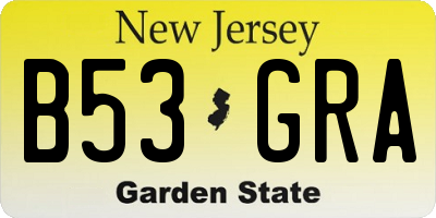 NJ license plate B53GRA