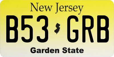 NJ license plate B53GRB