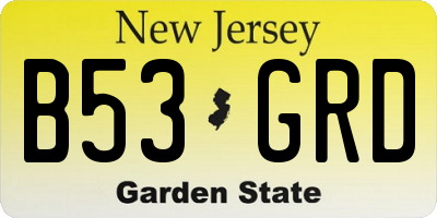 NJ license plate B53GRD