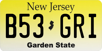 NJ license plate B53GRI