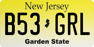 NJ license plate B53GRL