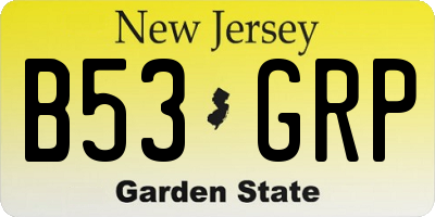 NJ license plate B53GRP