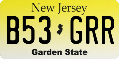 NJ license plate B53GRR
