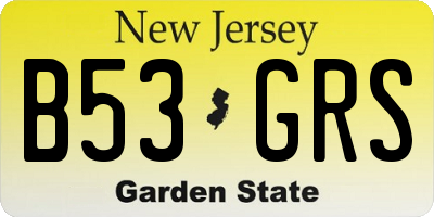NJ license plate B53GRS