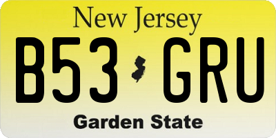 NJ license plate B53GRU
