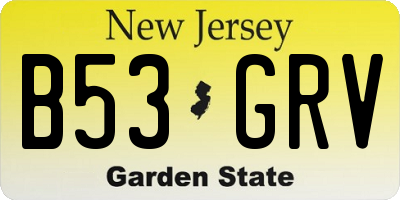 NJ license plate B53GRV