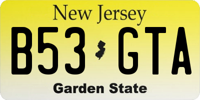 NJ license plate B53GTA