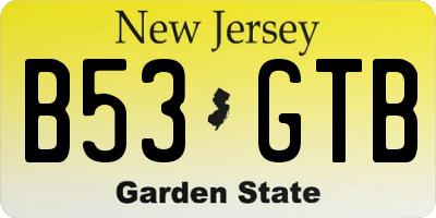 NJ license plate B53GTB