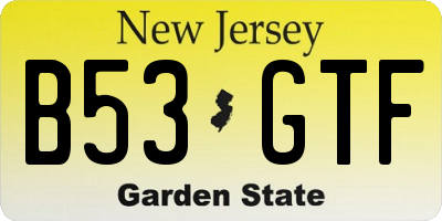 NJ license plate B53GTF