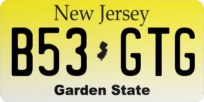 NJ license plate B53GTG