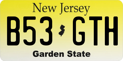 NJ license plate B53GTH