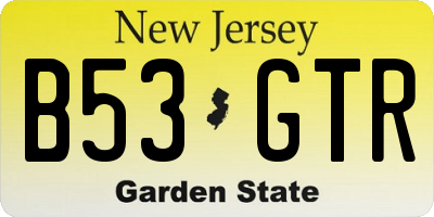 NJ license plate B53GTR