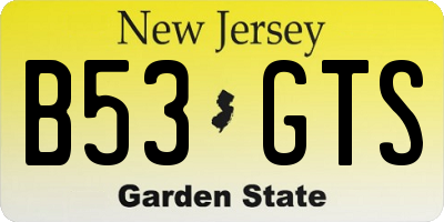 NJ license plate B53GTS