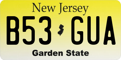 NJ license plate B53GUA