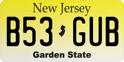 NJ license plate B53GUB