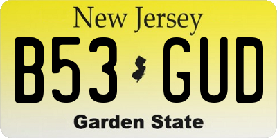 NJ license plate B53GUD