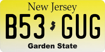 NJ license plate B53GUG