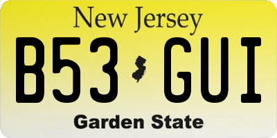 NJ license plate B53GUI