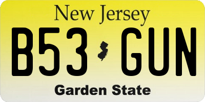 NJ license plate B53GUN