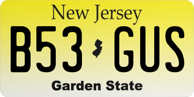 NJ license plate B53GUS