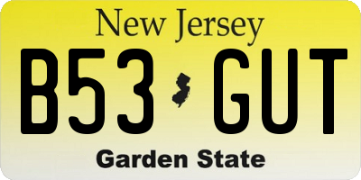 NJ license plate B53GUT
