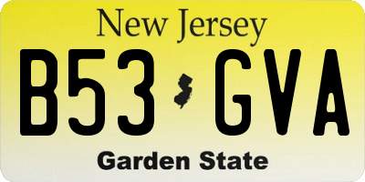 NJ license plate B53GVA