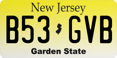 NJ license plate B53GVB