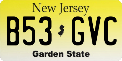 NJ license plate B53GVC