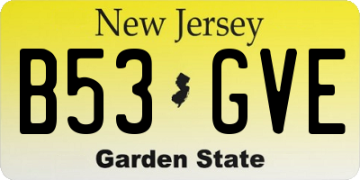 NJ license plate B53GVE