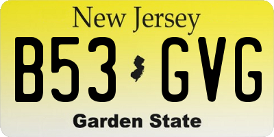 NJ license plate B53GVG